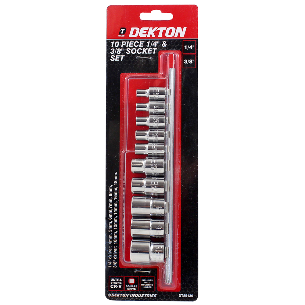 Start Socket DEKTON 10PC 1/4'' & 3/8'' START SOCKET SET, DT85130 - ABM Electrical ...